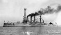 Броненосец США "Огайо" после замены носовой мачты, 1909 год.