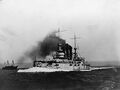 Броненосец США "Огайо" на ходовых испытаниях 24 июля 1904 года.