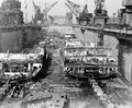 Разборка крейсеров типа Omaha: USS Omaha, USS Cincinnati, USS Raleigh и USS Marblehead в доке №2 на верфи ВМС в Филадельфии, 18 февраля 1946 г.