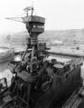 Носовая надстройка крейсера USS Detroit. Верфь Мэйр Айленд, 18 февраль 1942 г.