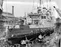Крейсер USS Marblehead в доке №2 Бостонской верфи, июнь 1932 г.