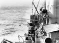 Гидросамолет-разведчик «Curtiss» SOC Seagull на правой катапульте крейсера USS Memphis, начало 1942 г.
