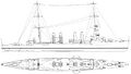Легкий крейсер USS Omaha по состоянию на момент вступления в строй, 1923 г. Современная реконструкция