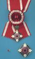 Звезда и знак ордена Восходящего солнца с цветами павлонии на Большой ленте.