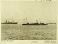 Пароход добровольного флота «Петербург» (слева), мореходная канонерская лодка «Отважный», английский пароход с углем для эскадры (справа). Чифу. 27 апреля 1895.