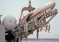 Заряжание ракеты П-15М в пусковую установку