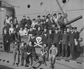 HMS P614 после предполагаемого потопления германской субмарины, Гринок, Шотландия, 29 сентября 1942 года.