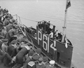 HMS P614 в порту Гринок, Шотландия, 29 сентября 1942 года.