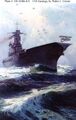 Рисунок изображающий самолеты, взлетающие с авианосца. Вальтер Л. Грин. 1927 год