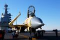 Опытный образец истребителя J-15 на палубе «Ляонина»