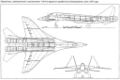 Одна из первых проработок общего вида палубного истребителя Су-27К «Молния», 1972 год