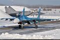 Модернизированный Су-33 (борт.№ красный 85) на авиабазе «Сокол» (г. Пермь), март 2014 года