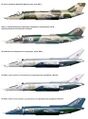 Варианты окраски Як-38, рисунок из монографии В. Б. Абидина