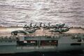 Пять боевых Як-38 и один учебный Як-38У на палубе «Киева», 1988 год
