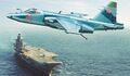 Палубный штурмовик Су-25К в полёте, рисунок