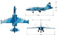 Су-25К, три проекции