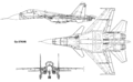 Проекции общего вида самолёта Су-27КУБ
