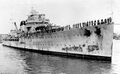 Легкий крейсер Galicia, 4 июня 1946 г. Обратите внимание на герб на носу корабля.