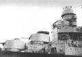 Носовая надстройка и башни главного калибра крейсера Scipione Africano, 5 марта 1944 г.