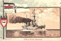 Броненосный крейсер SMS Prinz Heinrich на почтовой открытке.