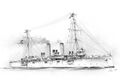 Рисунок крейсера SMS Zenta.