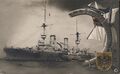 Броненосный крейсер SMS Prinz Heinrich на почтовой открытке.