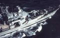 БПК «Николаев», хорошо видна ПУ носового ЗРК «Шторм»