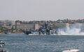 Ракетный корабль на воздушной подушке «Самум» (пр. 1239) на празднике в честь Дня ВМФ в Севастополе, 26 июля 2020 г.