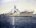 Большой ракетный корабль «Зоркий» на параде в Ленинграде, 1960-е годы
