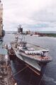 ТАКР «Адмирал флота Советского Союза Горшков» у причала судоремонтного завода, 1990-е годы