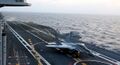 Посадка МиГ-29КУБ на палубу «Викрамадитьи» во время учений «Тропекс-2017», февраль 2017 года