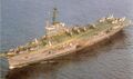 Авианосец «Викрант», примерно 1984 год. В носовой части полётной палубы видны пять истребителей «Си Харриер» FRS.51