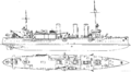 SMS Stuttgart после перепланировки в 1918 году.