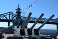 Носовые 406-мм башни линкора-музея USS Massachusetts.