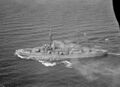 Броненосец береговой обороны HSwMS Sverige в море. 1922 год.