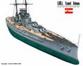 Рендер корабля SMS Szent Istvan, выполнен в C4D Andrew Wilkie в 2007 году