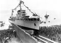 Спуск на воду эсминца TCG Adatepe, 19 марта 1931 г. Высокий второй ярус надстройки.