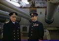 Командующий Джон Тови с советским военно-морским офицером капитаном 1-го ранга Н.П. Египко на борту HMS King George V, ноябрь 1942 года