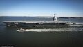 USS Gerald R. Ford на заводских испытаниях 9 апреля 2017 года