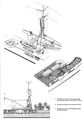Чертежи различных частей крейсера.
