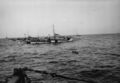 Спасательный плот с моряками после крушения U-546