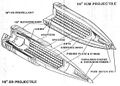 Сравнение снарядов ICM Mark 146 (слева) и HE-ER Mark 148