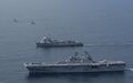 USSAmerica в морских учениях с Чилийским военным кораблем.