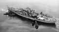 Спущенный на воду корпус линкора USS Alabama, 16 февраля 1942 г.