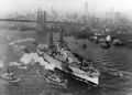 Линкор USS Arizona выходит на испытания. Нью-Йорк, середина 1916 г.