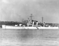 USS Brooklyn (CL-40)- предшественник типа Cleveland на реке Хадсон за Нью-Йорком, 1939