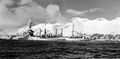 Легкий крейсер USS Concord в бухте Адок, Аляска, весна 1944 г.