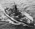Линкор USS Indiana у Маршалловых островов, январь 1944 г.