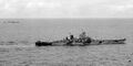 Линкор USS Iowa в камуфляже Measure 32, Design 1B. Маршалловы о-ва, 24 января 1944 г. Слева - USS Indiana.