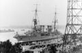 Крейсер USS Memphis швартуется у Морской оружейной фабрики (Naval gun factory), Вашингтон, 11 июня 1927 г.